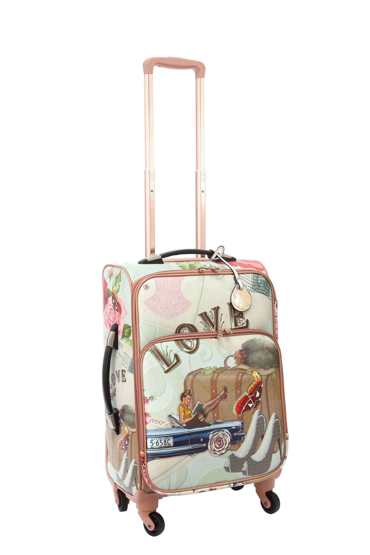 Brangio Italy Luggage Luggage Silver Trusti Carry on Luggage with Spinner Wheels