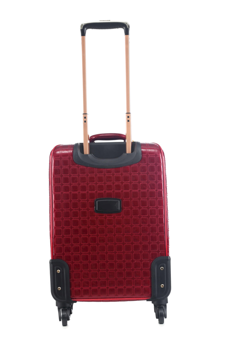 Brangio Italy Luggage Sleek and Steady Light Weight Vegan Leather Spinner Luggage in Burgundy or Black