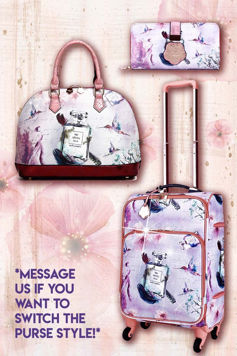 Brangio Italy Luggage Women's Handbag Arosa Fragrance 3PC Set | Carry-on Underseat Travel Luggage |BI