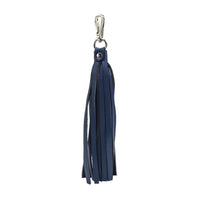ClaudiaG Bag Charm Fringe Power Leather Bag Charm-Sapphire/Silver