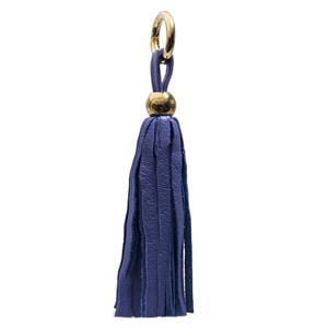 ClaudiaG Bag Charm Leather Tassel -Blue-Gray