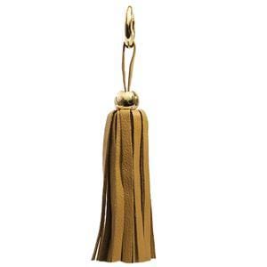 ClaudiaG Bag Charm Leather Tassel - Gold/Goldenrod