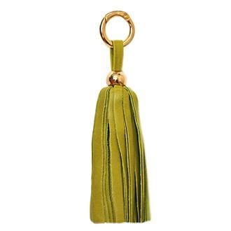 ClaudiaG Bag Charm Leather Tassel -Lime
