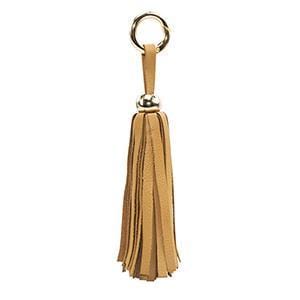 ClaudiaG Bag Charm Leather Tassel - Pollen/Gold