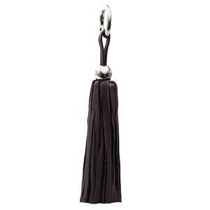 ClaudiaG Bag Charm Leather Tassel - Silver/Chocolate