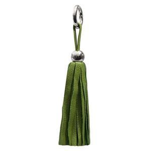 ClaudiaG Bag Charm Leather Tassel - Silver/Green