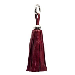 ClaudiaG Bag Charm Leather Tassel - Silver/Marsala