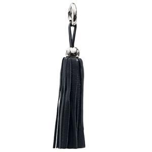 ClaudiaG Bag Charm Leather Tassel - Silver/Navy Blue