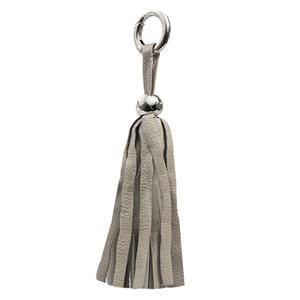 ClaudiaG Bag Charm Leather Tassel - Silver/Tan