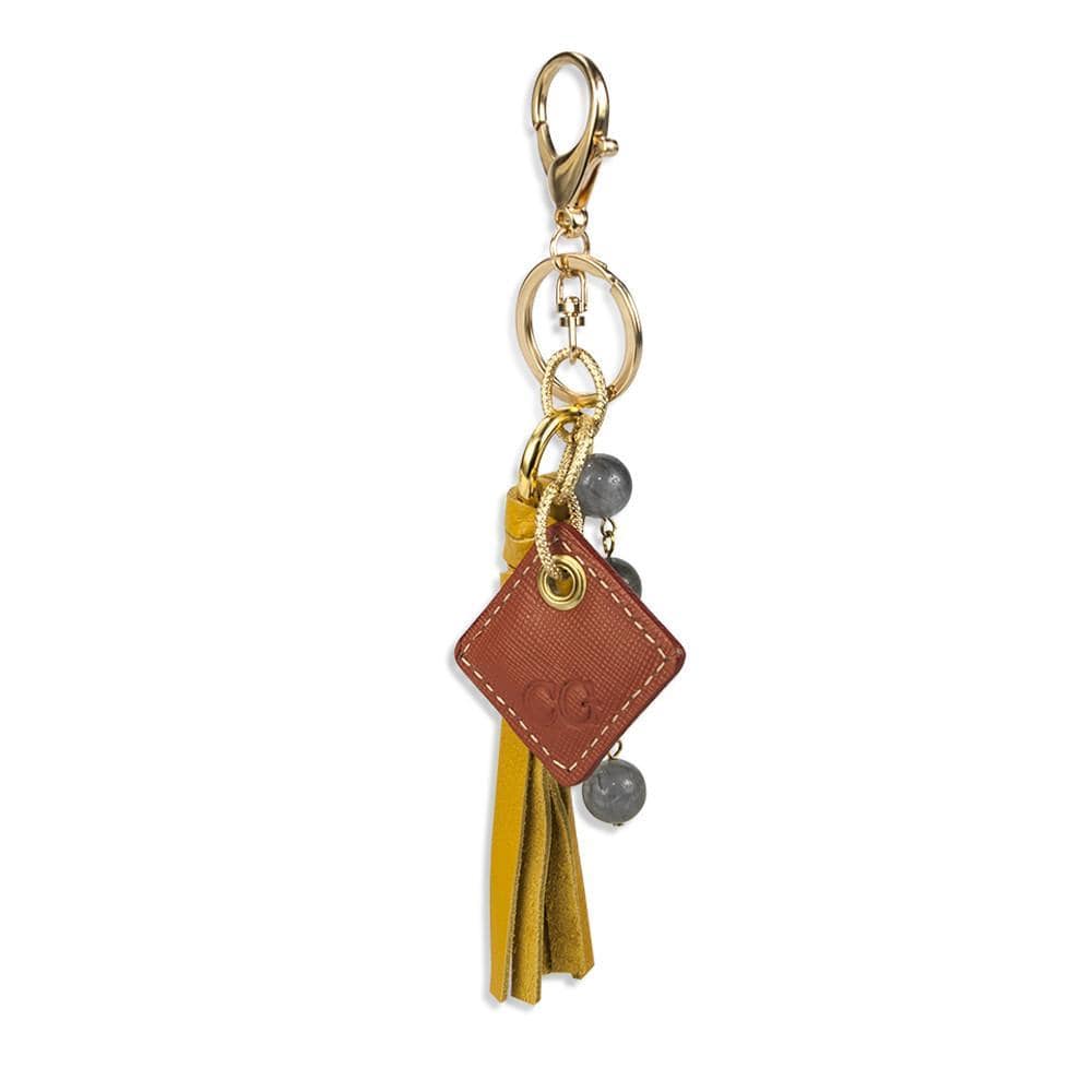 ClaudiaG Bag Charm Lucca Leather Bag Charm- Yellow