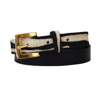 ClaudiaG Belt S Sophia Genuine Leather & Cowhide Belt -Black