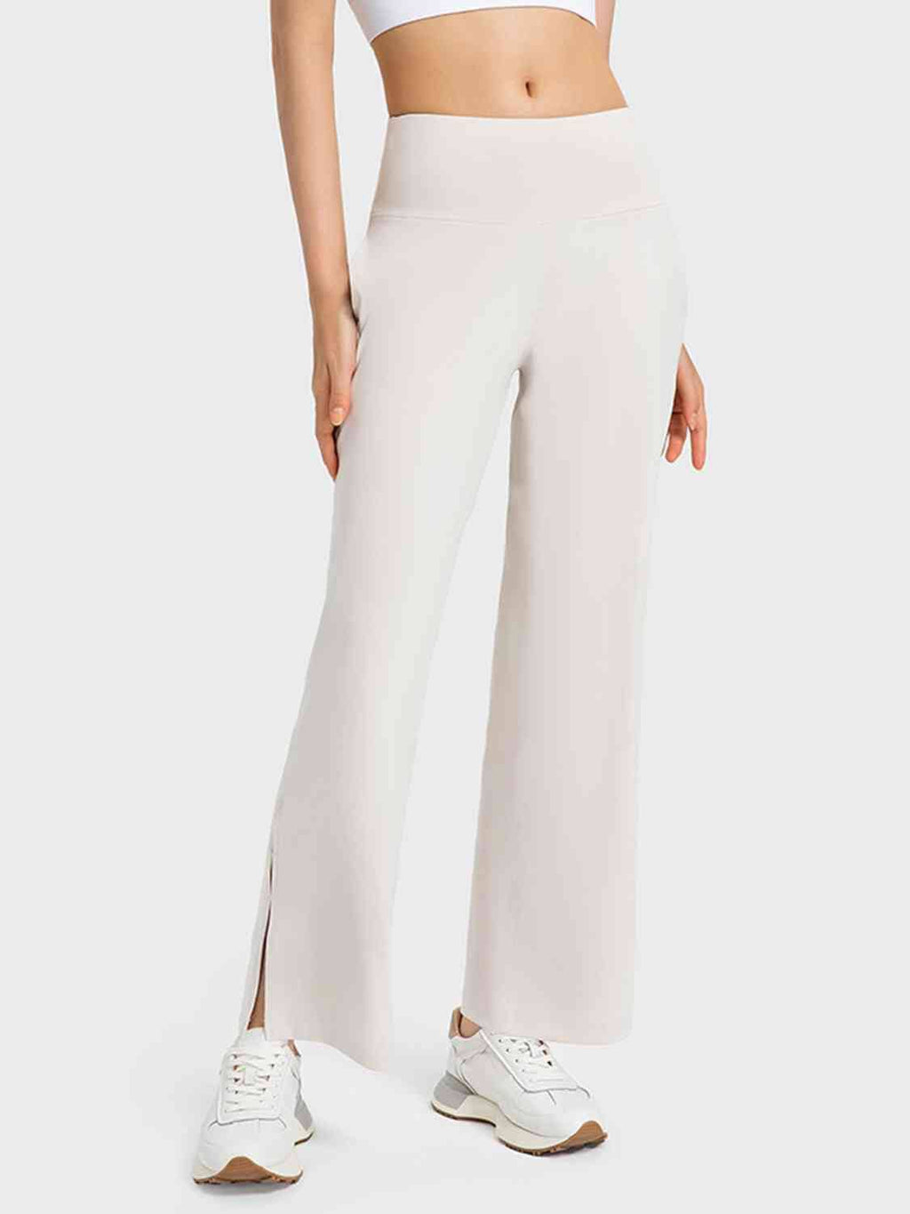 ClaudiaG Bottoms White / 4 Slit Sport Pants