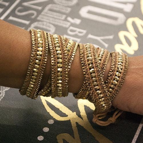 ClaudiaG Bracelet Double Looped Bling Bracelet- Gold