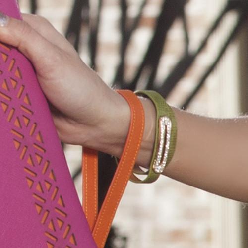 ClaudiaG Bracelet Luxe Leather Bracelet- Lime Green