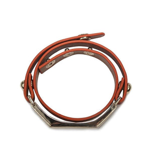 ClaudiaG Bracelet Sash Leather Bracelet- Orange