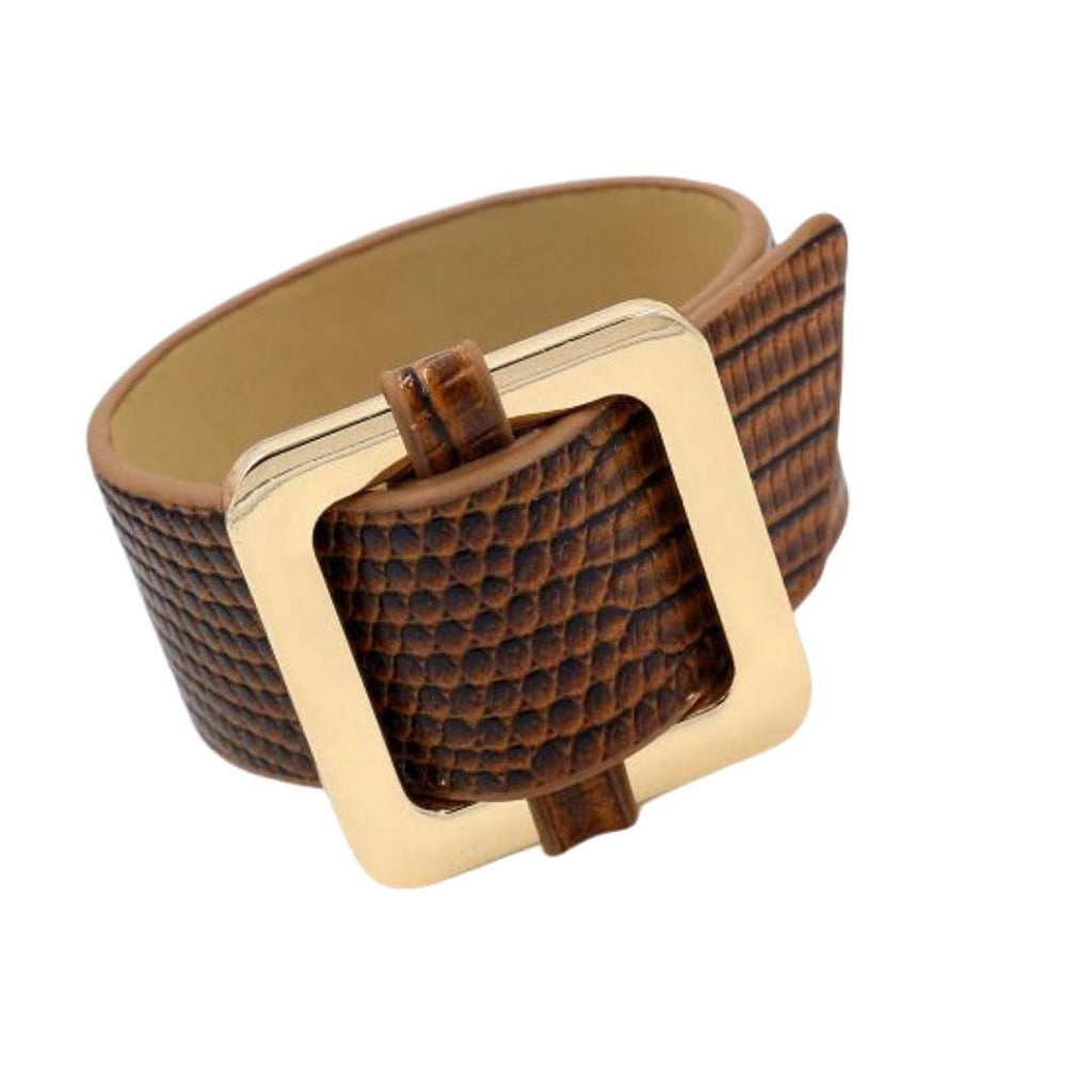 ClaudiaG Bracelet Square Lock Bracelet -Coffee