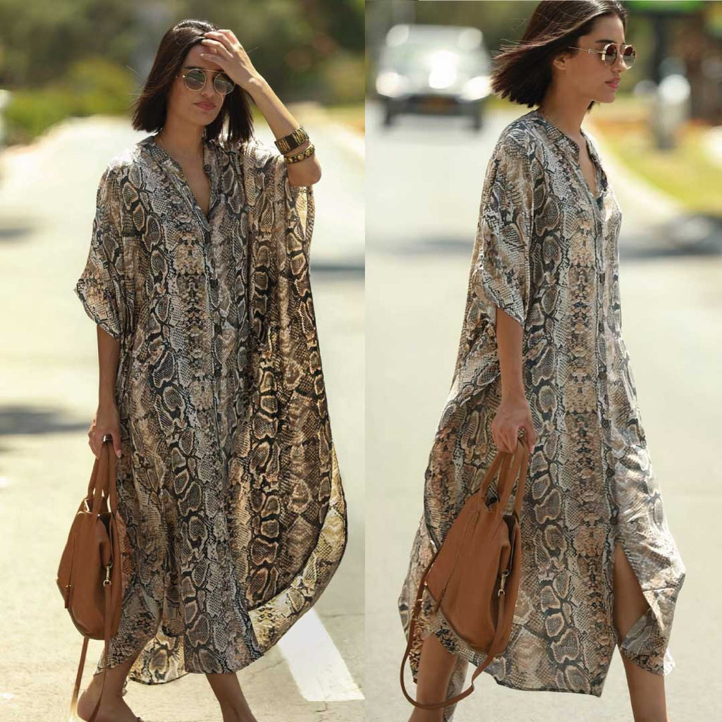 ClaudiaG Dress One Size Wide Dress -Python Print