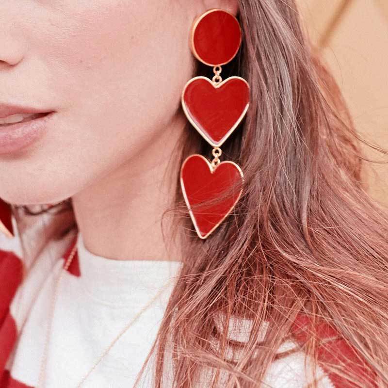 ClaudiaG Earrings 2 Red Heart Earrings