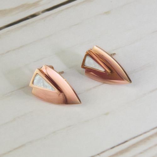 ClaudiaG Earrings Chevron Earrings- Rose