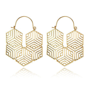 ClaudiaG Earrings Hex -Gold Earrings