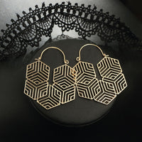 ClaudiaG Earrings Hex -Gold Earrings