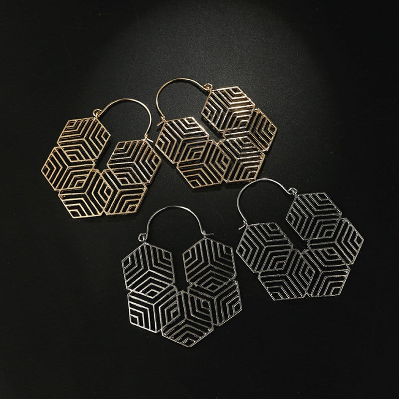 ClaudiaG Earrings Hex -Gold Earrings