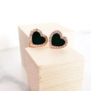 ClaudiaG Earrings Onyx Heart Earrings