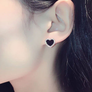 ClaudiaG Earrings Onyx Heart Earrings