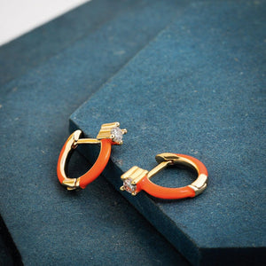 ClaudiaG Earrings Orange Flirt Huggie Earrings