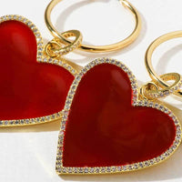 ClaudiaG Red Heart Drop Earrings