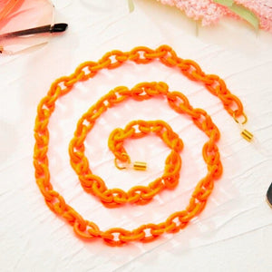 ClaudiaG Gear Bright Orange Bond Glasses & Mask Chain