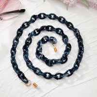 ClaudiaG Gear Dark Blue Bond Glasses & Mask Chain