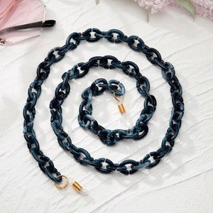 ClaudiaG Gear Dark Blue Bond Glasses & Mask Chain