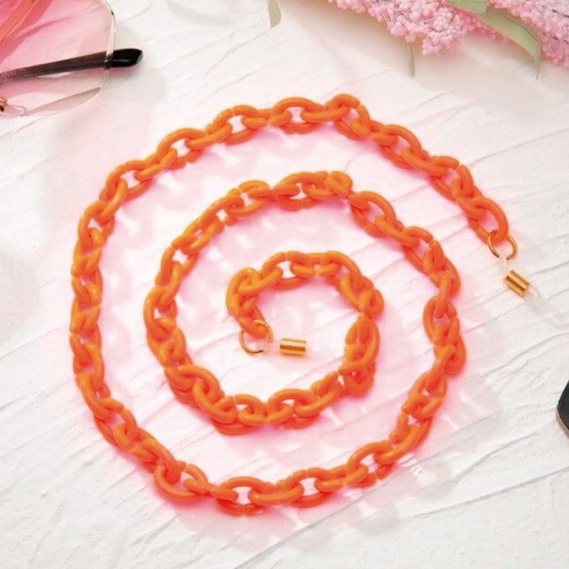 ClaudiaG Gear Orange Bond Glasses & Mask Chain