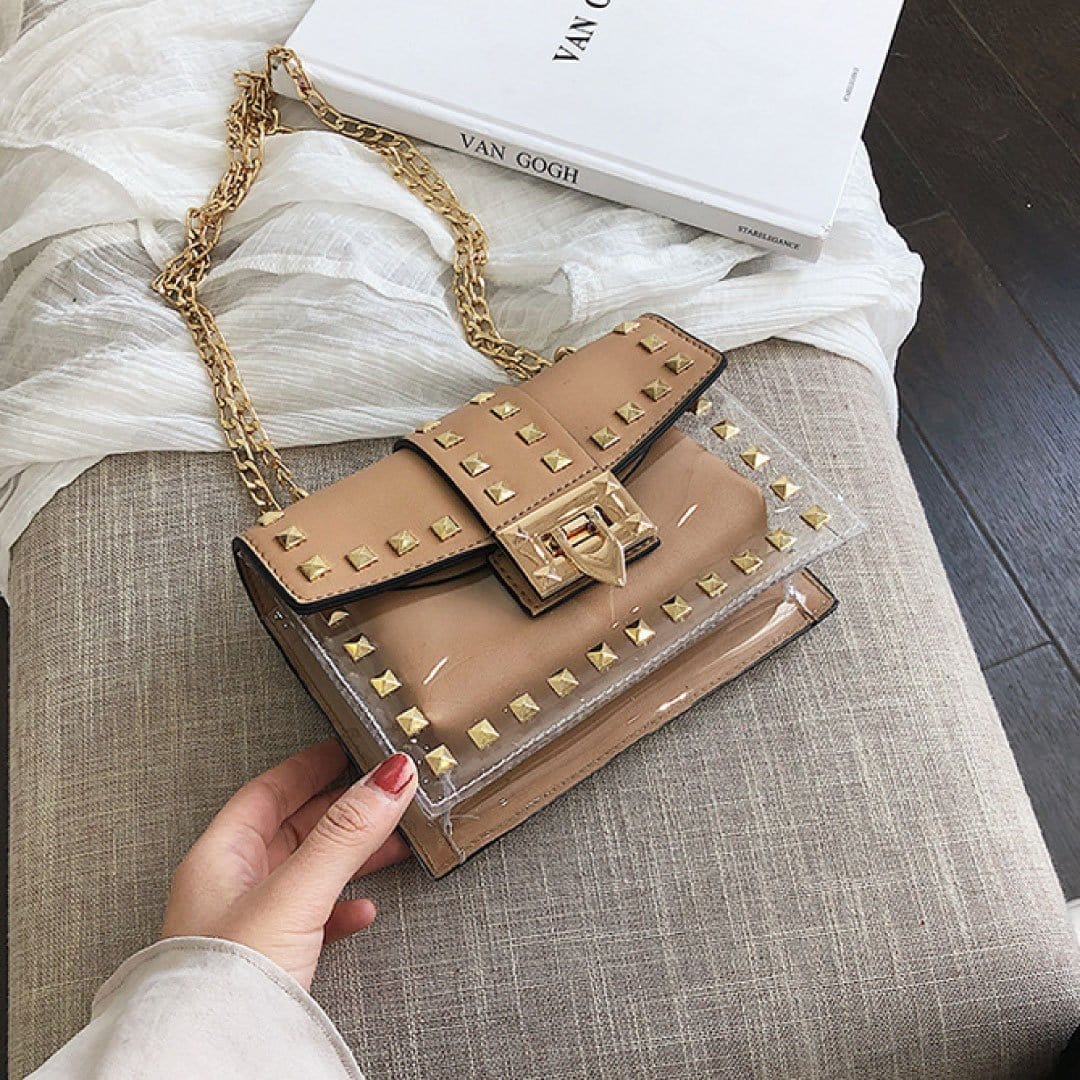 ClaudiaG Handbag Betty Shoulder Bag -Clear/Tan