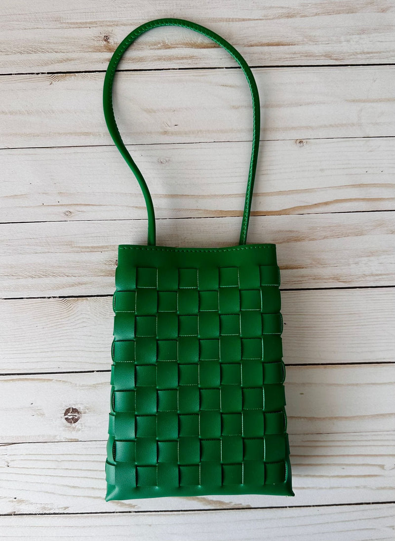 ClaudiaG Handbag Green Braided Shoulder Bag