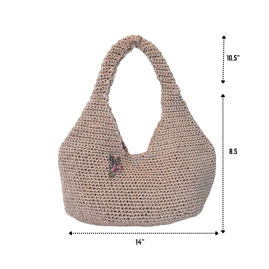 ClaudiaG Handbag Nude Aurelia Handwoven Bag