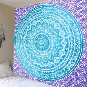 ClaudiaG Home Home Decor Blue Mandala Tapestry