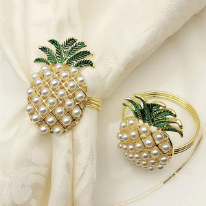 ClaudiaG Home Home Decor Gold Pineapple Napkin Ring Set of 6