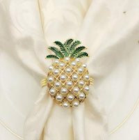 ClaudiaG Home Home Decor Gold Pineapple Napkin Ring Set of 6