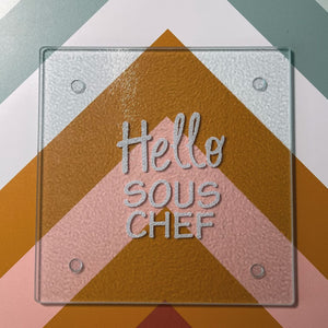 ClaudiaG Home Home Decor Hello Sous Chef Talking Cutting Board