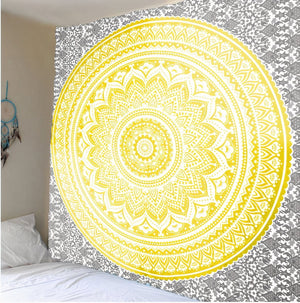 ClaudiaG Home Home Decor Yellow Mandala Tapestry