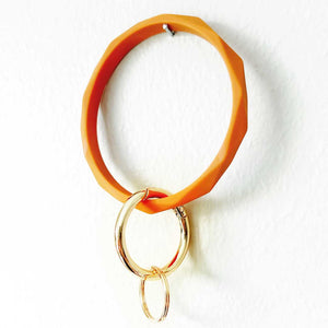 ClaudiaG Keychains Orange Hex Key Chain