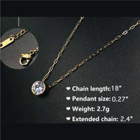 ClaudiaG Stainless Steel Gold Solitaire Necklace