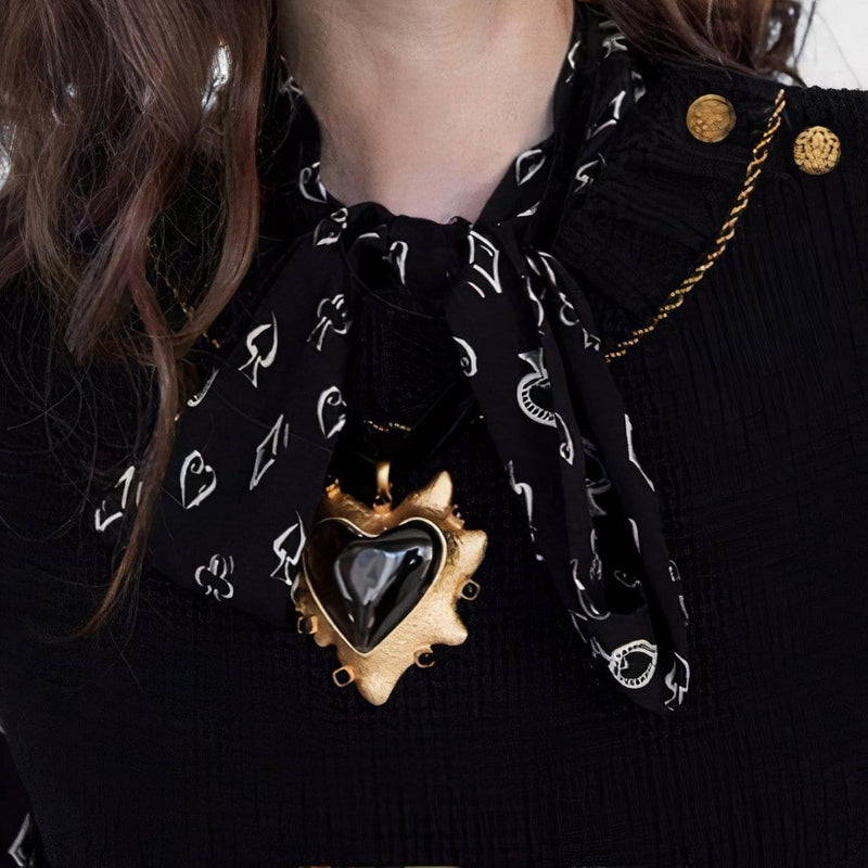 ClaudiaG Necklace Black Heart Necklace