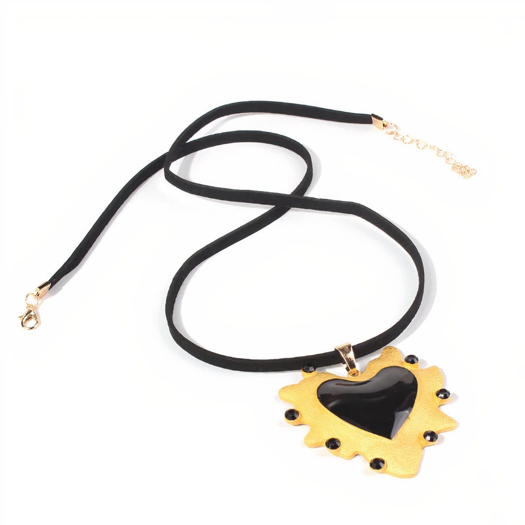 ClaudiaG Necklace Black Heart Necklace