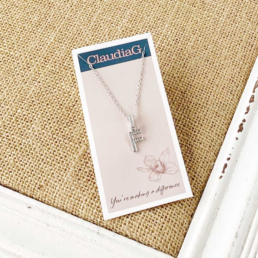 ClaudiaG Necklace F Stainless Steel Letter Necklace