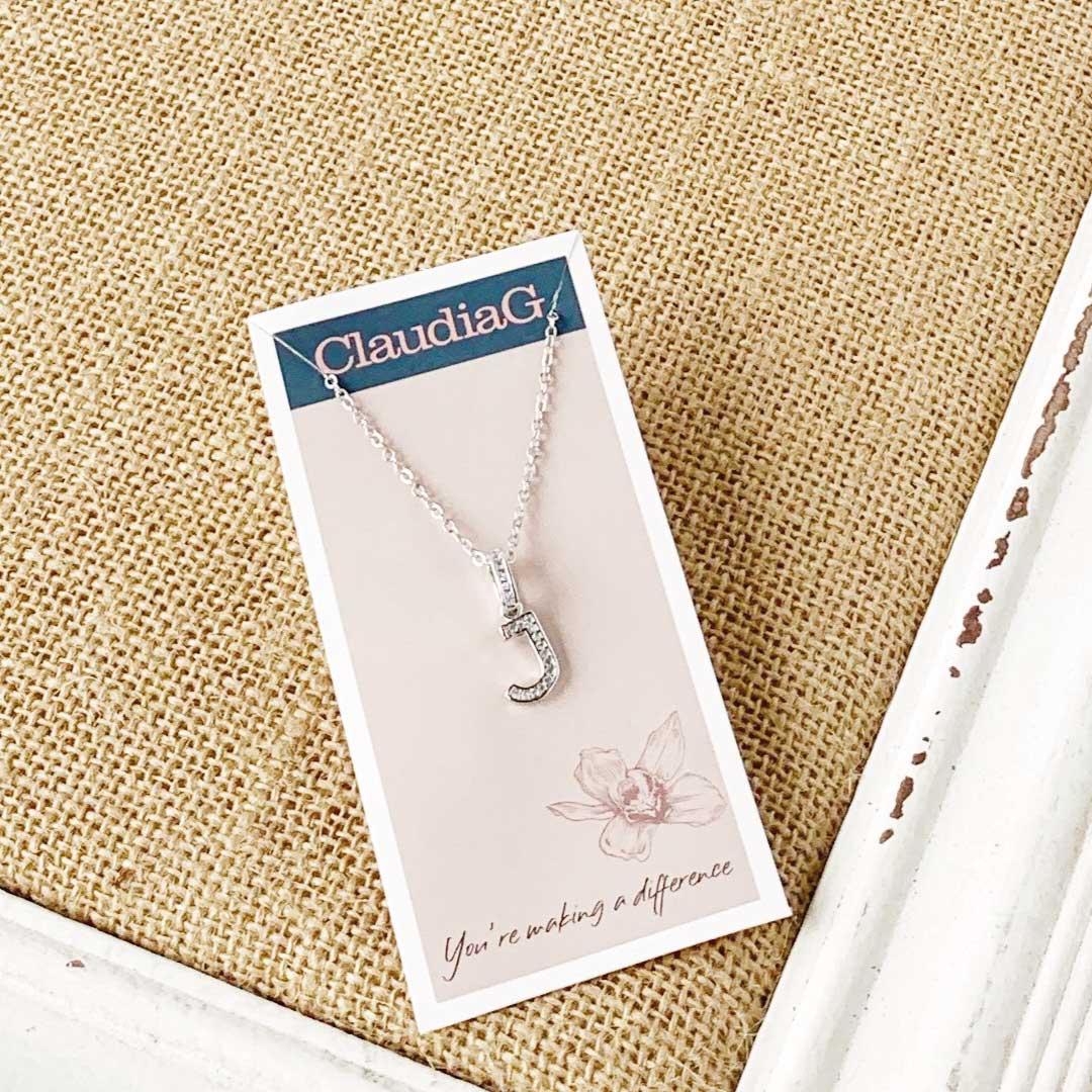ClaudiaG Necklace J Stainless Steel Letter Necklace