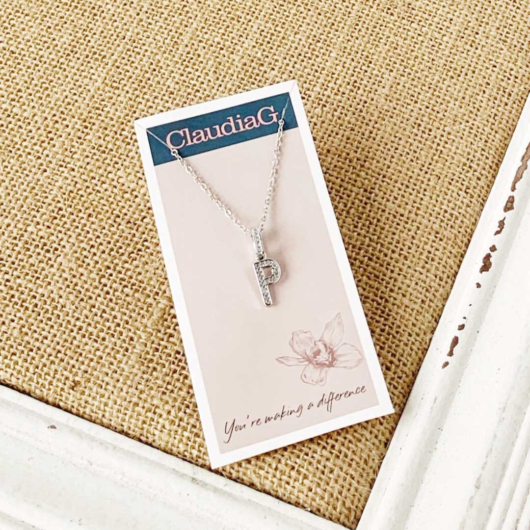 ClaudiaG Necklace P Stainless Steel Letter Necklace