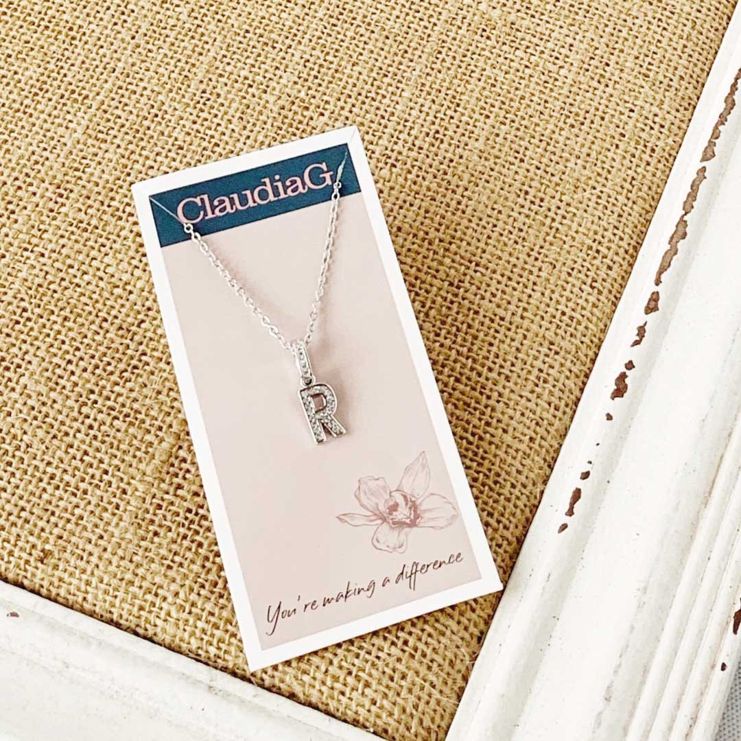 ClaudiaG Necklace R Stainless Steel Letter Necklace